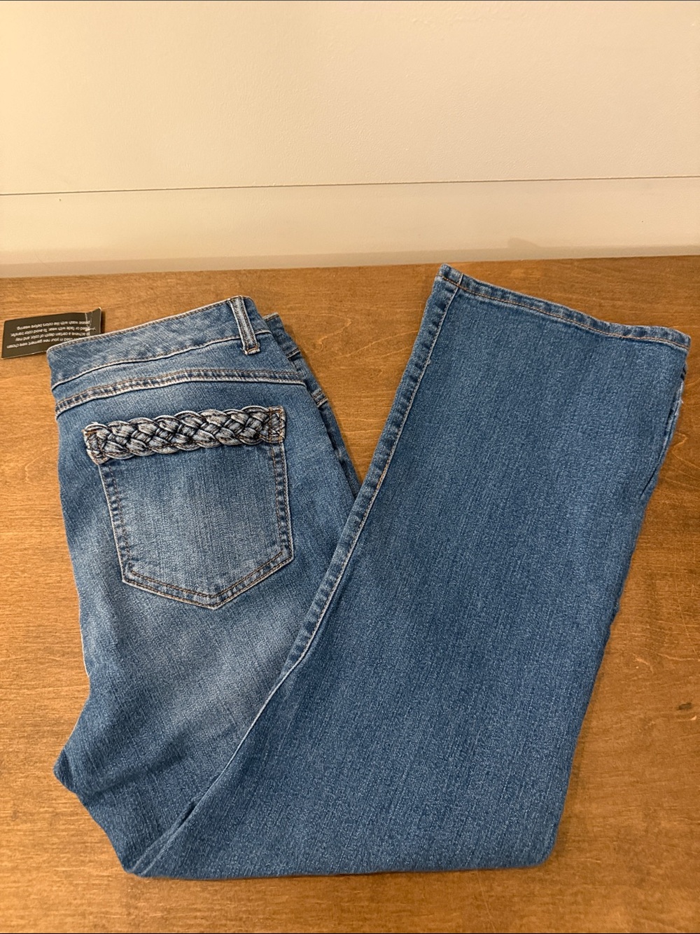 G by Giuliana Blue Boot-Cut Jeans with Braided Back Pocket
